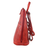 NNEDSZ Milleni Genuine Italian Leather Soft Leather Backpack Travel Bag - Red