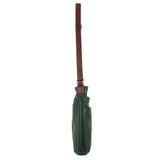 NNEDSZ Milleni Ladies Nappa Leather Zip Closure Cross Body Bag Travel - Emerald/Chestnut