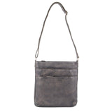 NNEDSZ Milleni Ladies Nappa Leather Zip Closure Cross Body Bag Travel - Slate