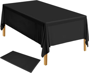 NNEDSZ Table Cloth Cover Reusable & Washable Xmas Party 137cm x 274cm (54"x108") in Black