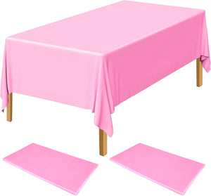 NNEDSZ Table Cloth Cover Reusable & Washable Xmas Party 137cm x 274cm (54"x108") in Light Pink
