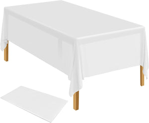 NNEDSZ Table Cloth Cover Reusable & Washable Xmas Party 137cm x 274cm (54"x108") in White