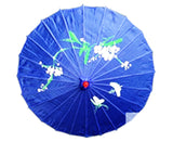 NNEDSZ PARASOL UMBRELLA Chinese Japanese Bamboo Flower Pattern Fabric 80cm Diameter - Blue