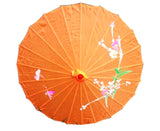 NNEDSZ PARASOL UMBRELLA Chinese Japanese Bamboo Flower Pattern Fabric 80cm Diameter - Orange