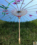 NNEDSZ PARASOL UMBRELLA Chinese Japanese Bamboo Flower Pattern Fabric 80cm Diameter - Sky Blue