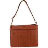 NNEDSZ Pierre Cardin Leather Briefcase Bag Tote Laptop Rustic Satchel Travel - Cognac