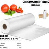 NNEDSZ 6 Produce Rolls Bags Heavy Duty Food Grade Freezer Supermarket Bag Gusset