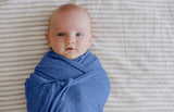 NNEDSZ Ponchik Babies + Kids - Ribbed Swaddle Jersey Wrap - Ribbon