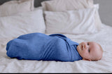 NNEDSZ Ponchik Babies + Kids - Ribbed Swaddle Jersey Wrap - Ribbon