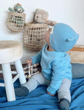 NNEDSZ Ponchik Babies + Kids - Ribbed Swaddle Jersey Wrap - Ribbon