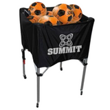 NNEDSZ Summit Ball Carry Cart Portable Basketball Netball Rack Sports Case Kart Trolley - Black
