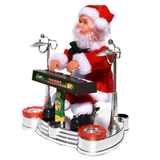 NNEDSZ Santa Claus Playing Ornament Piano Doll Musical Electric Toy Xmas Christmas Gift