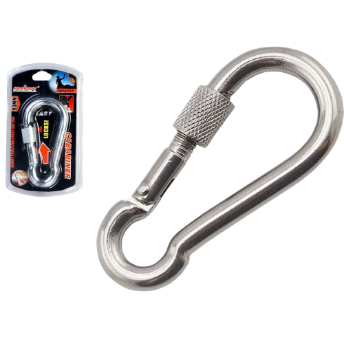 NNEDSZ 90mm Stainless Steel CARABINER Clip Hook Lockable Mountain Climbing