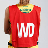 NNEDSZ 7pcs Set of Summit Netball Bibs Senior Team Pack Bulk Net Ball - Red Colour
