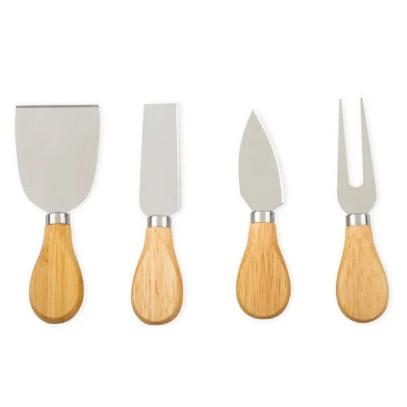 NNEDSZ AVALON 4 PIECE WOOD HANDLE CHEESE KNIFE SET