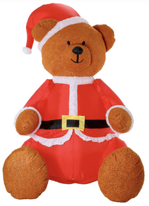 NNEDSZ 275cm Xmas Christmas Charm Deluxe Inflatable Plush Bear w/ LED Lights  Decoration