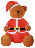 NNEDSZ 275cm Xmas Christmas Charm Deluxe Inflatable Plush Bear w/ LED Lights  Decoration