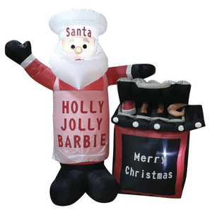 NNEDSZ 150cm Xmas Father Christmas Charm Inflatable Santa Claus BBQ Barbecue Décor