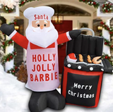 NNEDSZ 150cm Xmas Father Christmas Charm Inflatable Santa Claus BBQ Barbecue Décor