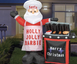 NNEDSZ 150cm Xmas Father Christmas Charm Inflatable Santa Claus BBQ Barbecue Décor