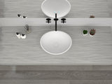 NNEDSZ Curved Top Edge Basin Cast stone - Solid Surface Basin 420mm