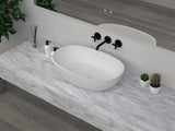 NNEDSZ Low Sided Oval Shaped Basin Cast stone - Solid Surface Basin 600mm