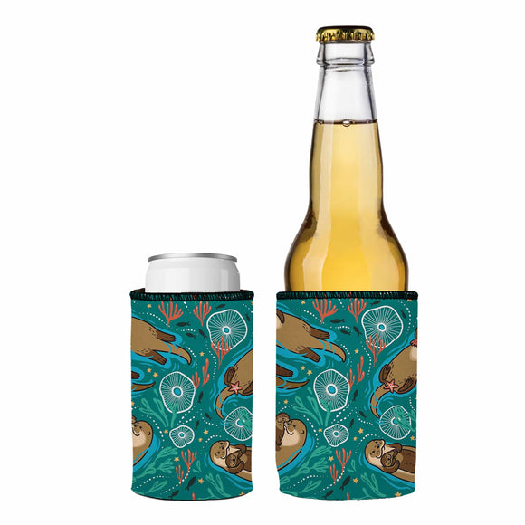 NNEDSZ Sea Otters Chillin Stubby Cooler 2-Pack - Standard