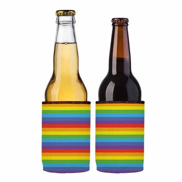 NNEDSZ LGBTQ Pride Flag Stubby Cooler 2-Pack - Standard