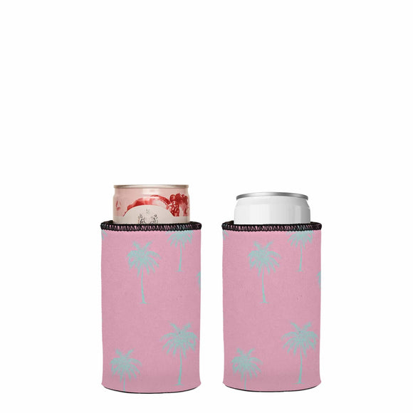 NNEDSZ Palm Trees Aqua Pink Stubby Cooler 2-Pack - Standard