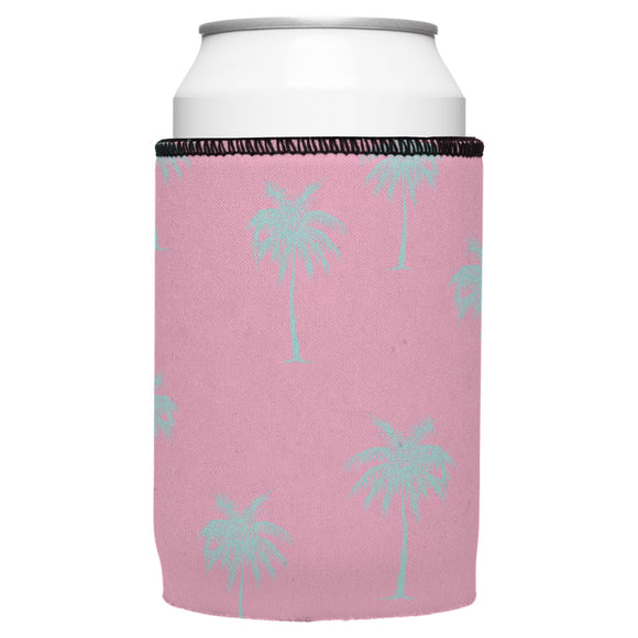 NNEDSZ Palm Trees Aqua Pink Stubby Cooler - Standard