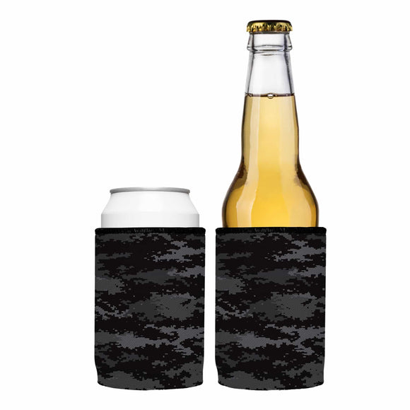 NNEDSZ Digital Pixel Black Camo Stubby Cooler 2-Pack - Standard