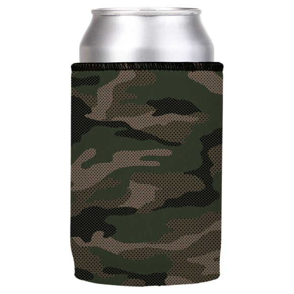 NNEDSZ Green Camo Dot Pattern Stubby Cooler - Standard