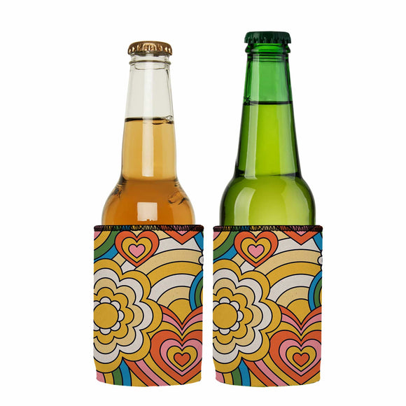 NNEDSZ 60s Hearts Stubby Cooler 2-Pack - Standard