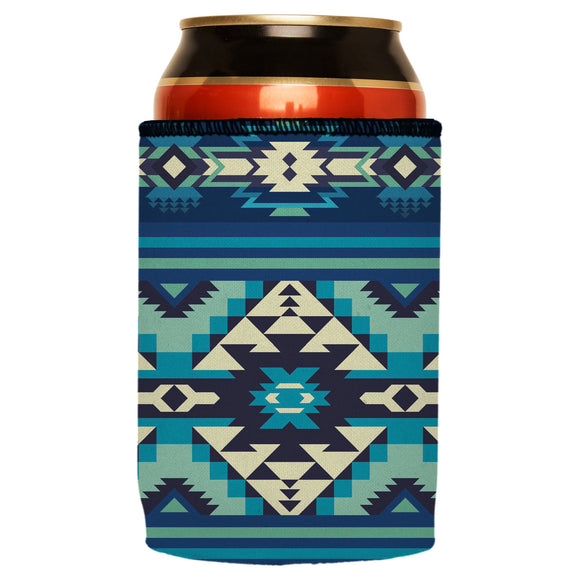 NNEDSZ Blue Navajo Rug Stubby Cooler - Standard