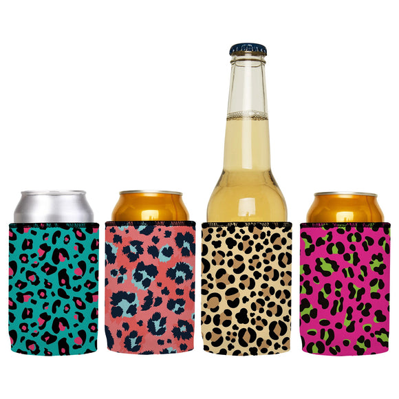 NNEDSZ Animal Print Stubby Cooler 4-Pack - Standard