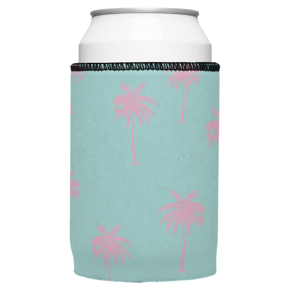 NNEDSZ Palm Trees Pink Aqua Stubby Cooler - Standard