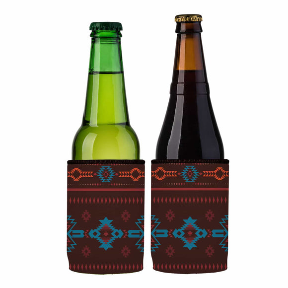 NNEDSZ Brown Navajo Rug Stubby Cooler 2-Pack - Standard