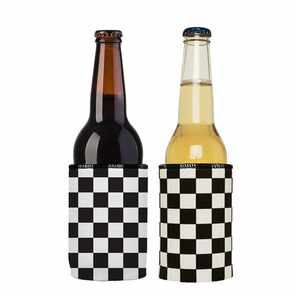 NNEDSZ Small Checkerboard Stubby Cooler 2-Pack - Standard