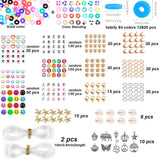 NNEDSZ 13200PCS 84 Colours Flat Round Polymer Clay Beads Kit Heishi Alphabet Letter Beads for Jewellery Bracelet Necklace Making