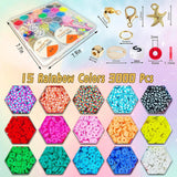 NNEDSZ 3600pcs 6mm Flat Round Heishi Ceramics 15 Colors Polymer Clay Bead Alphabet Beads Jewelry Making Kit