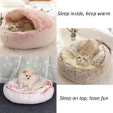 NNEDSZ Pink Medium PawfectFriend Cozy Burrowing Cave Pet Bed for Dogs Cats Kitten Plush Warm Soft Sleeping Nest - pink medium