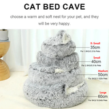 NNEDSZ Grey Medium PawfectFriend Cozy Burrowing Cave Pet Bed for Dogs Cats Kitten Plush Warm Soft Sleeping Nest - gmedium