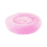 NNEDSZ Medium-50cm pink PawfectFriend Dog Pet Cat Calming Bed Plush Beds Large Fluffy Donut Comfy Cushion Puppy Mat