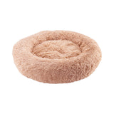 NNEDSZ Large-60cm peach PawfectFriend Dog Pet Cat Calming Bed Plush Beds Large Fluffy Donut Comfy Cushion Puppy Mat