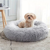 NNEDSZ XL-70cm pink PawfectFriend Dog Pet Cat Calming Bed Plush Beds Large Fluffy Donut Comfy Cushion Puppy Mat