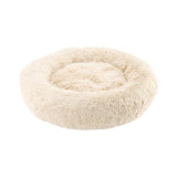 NNEDSZ XXL-80cm cream PawfectFriend Dog Pet Cat Calming Bed Plush Beds Large Fluffy Donut Comfy Cushion Puppy Mat
