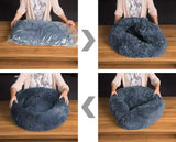 NNEDSZ XXL-80cm pink PawfectFriend Dog Pet Cat Calming Bed Plush Beds Large Fluffy Donut Comfy Cushion Puppy Mat