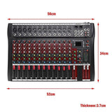NNEDSZ Hridz 12 Channel Mixing Console Live Studio Audio DJ Mixer Sound Board USB Interface