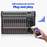NNEDSZ Hridz 12 Channel Mixing Console Live Studio Audio DJ Mixer Sound Board USB Interface