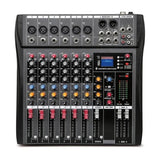 NNEDSZ Hridz 6 Channels Bluetooth Mixer DJ Live Studio Audio Mixer USB Console Amplifier AUX
